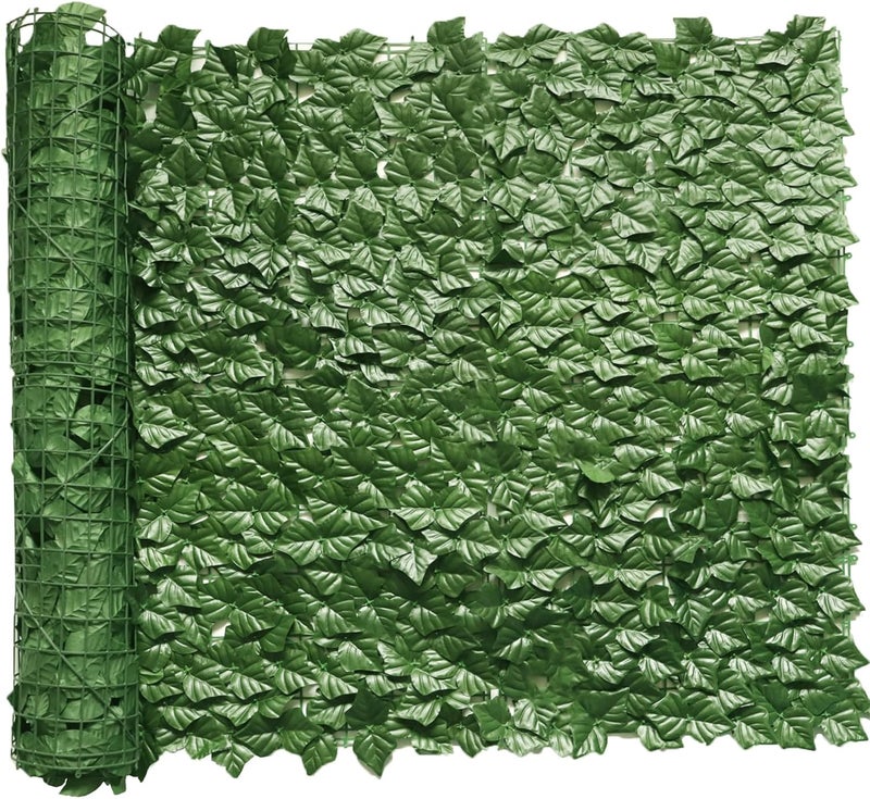 Comtelek Artificial Ivy Privacy Fence 236.2x39.4in Grass Wall Screen Fake Vines Balcony Fence Privacy Screen Cover, Faux Ivy Leaf Hedge Panels Wall Decoration for Outdoor Patio Apartment Backyard Deck Garden - Image 1